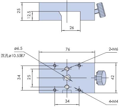 光學滑塊 滑臺 PK系列 燕尾結構 與PG01系列滑軌配合使用 可鎖緊