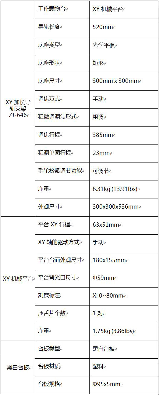 ZJ-646 XY加長導(dǎo)軌支架 顯微鏡支架