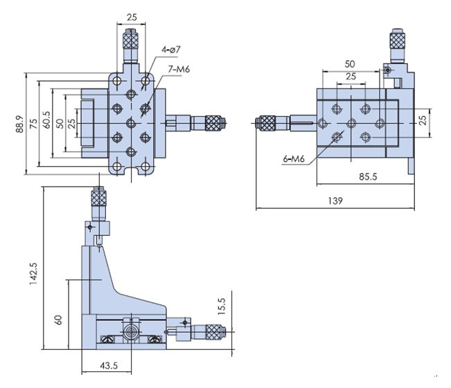 PT-XZ13 高精度型手動(dòng)整體平移臺(tái)XYZ PT-XZ13 高精度型手動(dòng)整體平移臺(tái)XYZ