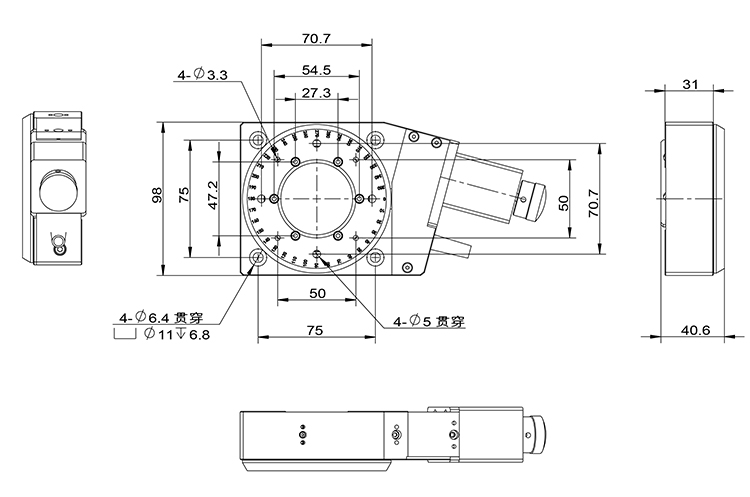 精密型電動旋轉(zhuǎn)臺 360°中空轉(zhuǎn)臺 光學(xué)實驗位移臺 PT-GD95A120 精密型電動旋轉(zhuǎn)臺 360°中空轉(zhuǎn)臺 光學(xué)實驗位移臺 PT-GD95A120
