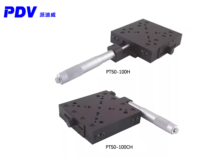 PT50-100H 高精度型手動平移臺 測微頭50mm行程位移臺 PT50-100H 高精度型手動平移臺 測微頭50mm行程位移臺